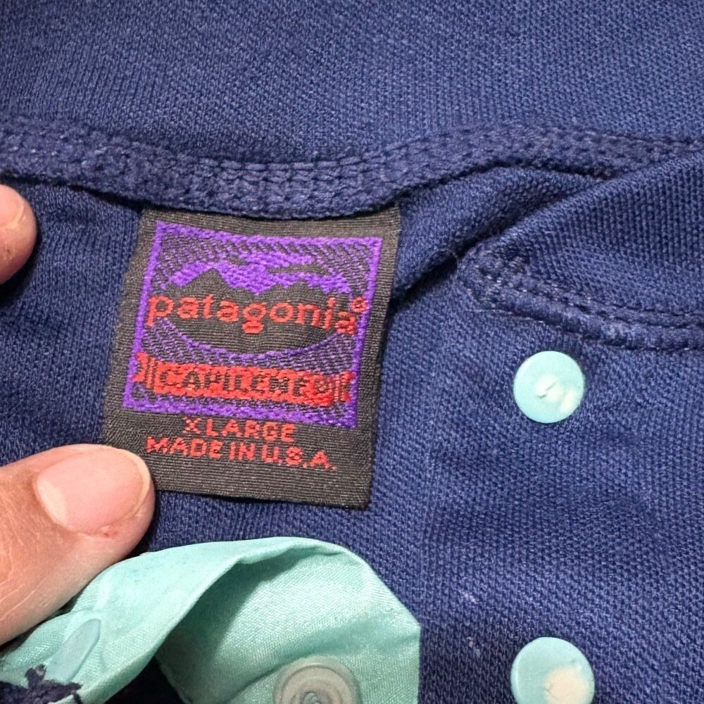 Vintage 80s Patagonia Capilene Baselayer Henley Snap Shirt - Picture 3 of 6